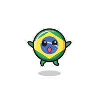 le personnage du drapeau du brésil saute le geste vecteur