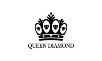 concept de logo de reine de couronne de diamant