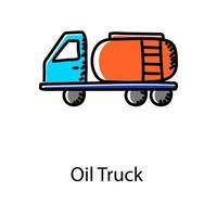 icône de livraison de carburant dans le concept de camion d'huile de style plat vecteur