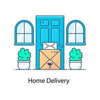 conception d'icône de livraison à domicile vecteur plat de livraison à domicile