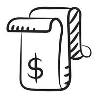 sac de dollar avec vecteur de billets de banque de la finance dans un style modifiable