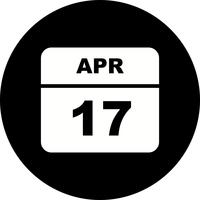 17 avril Date sur un calendrier d&#39;une journée vecteur