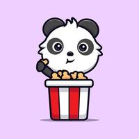 icône de dessin animé mignon panda mascotte. illustration de personnage de mascotte kawaii pour autocollant, affiche, animation, livre pour enfants ou autre produit numérique et imprimé vecteur