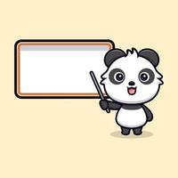 icône de dessin animé mignon panda mascotte. illustration de personnage de mascotte kawaii pour autocollant, affiche, animation, livre pour enfants ou autre produit numérique et imprimé vecteur