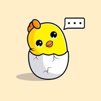 poussins mignons confus vector illustration mascotte