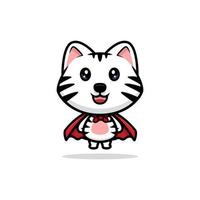 icône de dessin animé mignon tigre blanc mascotte. illustration de personnage de mascotte kawaii pour autocollant, affiche, animation, livre pour enfants ou autre produit numérique et imprimé vecteur