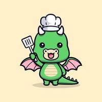 icône de dessin animé mignon bébé dragon mascotte. illustration de personnage de mascotte kawaii pour autocollant, affiche, animation, livre pour enfants ou autre produit numérique et imprimé vecteur