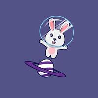 icône de dessin animé de mascotte de lapins mignons. illustration de personnage de mascotte kawaii pour autocollant, affiche, animation, livre pour enfants ou autre produit numérique et imprimé vecteur