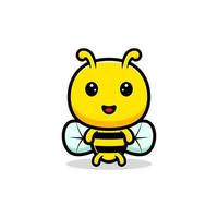conception d'abeille mignonne. personnage mascotte animal vecteur
