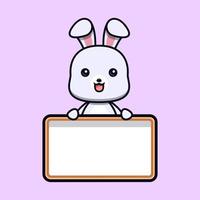 icône de dessin animé de mascotte de lapins mignons. illustration de personnage de mascotte kawaii pour autocollant, affiche, animation, livre pour enfants ou autre produit numérique et imprimé vecteur