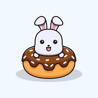 icône de dessin animé de mascotte de lapins mignons. illustration de personnage de mascotte kawaii pour autocollant, affiche, animation, livre pour enfants ou autre produit numérique et imprimé vecteur