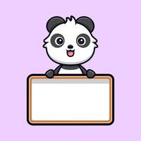 icône de dessin animé mignon panda mascotte. illustration de personnage de mascotte kawaii pour autocollant, affiche, animation, livre pour enfants ou autre produit numérique et imprimé vecteur