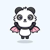 icône de dessin animé mignon panda mascotte. illustration de personnage de mascotte kawaii pour autocollant, affiche, animation, livre pour enfants ou autre produit numérique et imprimé vecteur