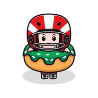 Jolie illustration de personnage mascotte kawaii joueur de football américain pour autocollant, affiche, animation, livre pour enfants ou autre produit numérique et imprimé vecteur