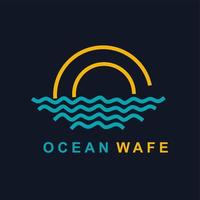 une conception de logo de vague océanique unique, professionnelle, propre, simple et créative vecteur