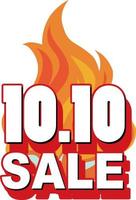 10.10 bannière de feu de promotion de vente vecteur