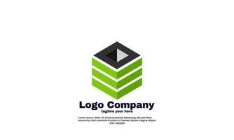 vecteur de conception de logo d'entreprise de marque d'entreprise créative cube abstrait