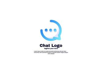 vecteur app chat logo design symbole modèle couleur bleue