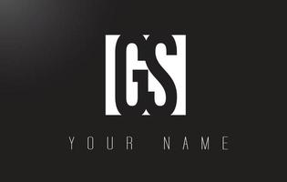 logo de lettre gs avec un design d'espace négatif noir et blanc. vecteur