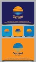vecteur de conception de logo de coucher de soleil