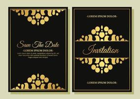 couverture d'invitation de décoration de luxe de style classique vecteur