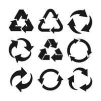 Collection d'illustration vectorielle icône de recyclage vert - symboles de recyclage couleur modifiable isolé vecteur