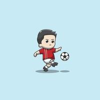 illustration vectorielle de joueur de football mignon vecteur