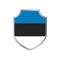 drapeau de l'estonie avec cadre en métal vecteur