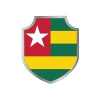 drapeau du togo avec cadre en métal vecteur