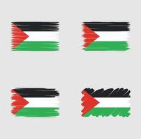 drapeau de collection de la palestine ou de gaza vecteur