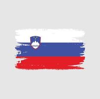 drapeau de la slovénie avec style pinceau vecteur