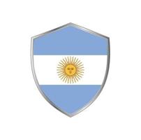 drapeau de l'argentine avec cadre en argent vecteur