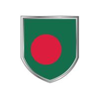 drapeau du bangladesh avec cadre de protection métallique vecteur