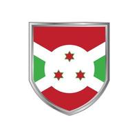 drapeau du burundi avec cadre en métal vecteur