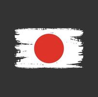 drapeau du japon avec style pinceau vecteur