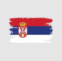 drapeau de la serbie avec style pinceau vecteur