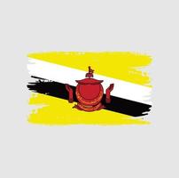 drapeau de brunei avec style pinceau vecteur