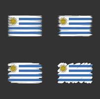 drapeau de collection de l'uruguay vecteur