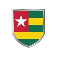 drapeau du togo avec cadre en métal vecteur