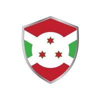 drapeau du burundi avec cadre en argent vecteur