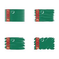 drapeau de collection du Turkménistan vecteur