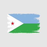 drapeau de djibouti avec style pinceau vecteur