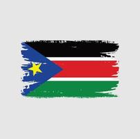 drapeau du soudan du sud avec style pinceau vecteur