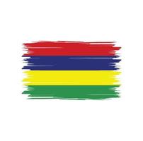 vecteur de drapeau de l'île Maurice avec style pinceau aquarelle