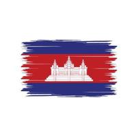 vecteur de drapeau du cambodge avec style pinceau aquarelle