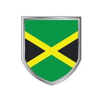 drapeau de la jamaïque avec cadre en métal vecteur