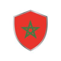 drapeau du maroc avec cadre en argent vecteur