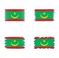 drapeau de collection de la mauritanie vecteur