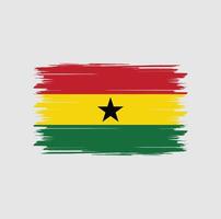 vecteur de drapeau du ghana avec style pinceau aquarelle