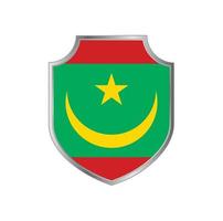 drapeau de la mauritanie avec cadre en métal vecteur
